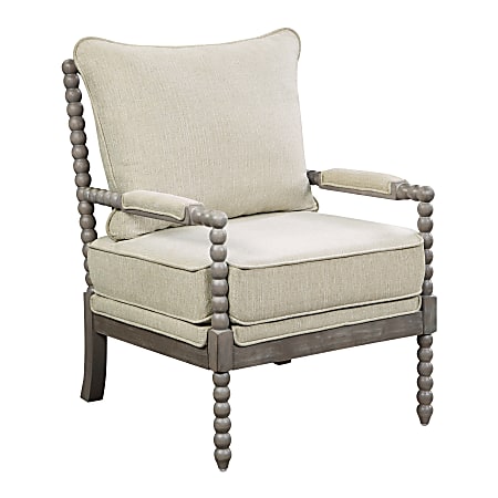 Office Star Abbott Chair, Linen/Brushed Gray