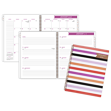AT-A-GLANCE® Parasol Weekly/Monthly Planner, 8 1/2" x 11", 30% Recycled, Multicolor, January to December 2018 (1064-905-18)