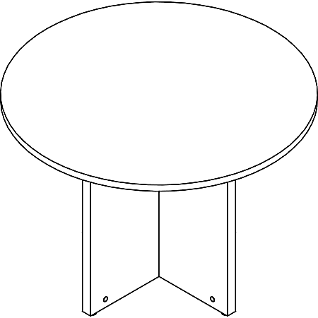 Lorell Prominence 2.0 Round Laminate Conference Table - 29" x 42" , 1" Top, 0.1" Edge - Material: Particleboard - Finish: Gray