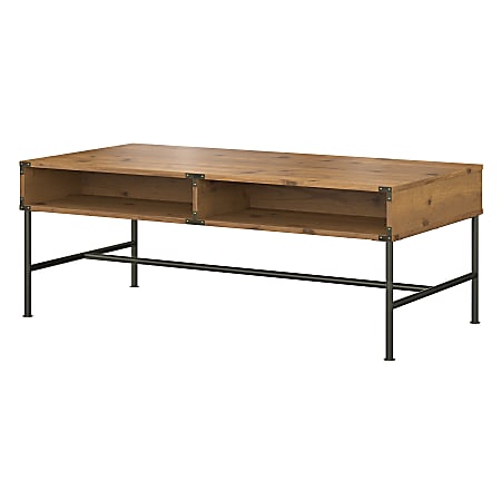 kathy ireland® Home by Bush Furniture Ironworks Coffee Table, Vintage Golden Pine, Standard Delivery