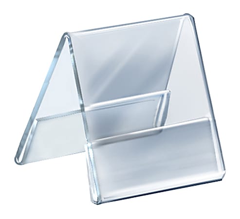 Azar Displays Acrylic Horizontal 2-Sided Nameplates, 5-1/2"H x 4-1/4"W x 3"D, Clear, Pack Of 10 Nameplates
