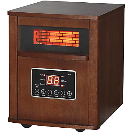 Comfort Glow QEH1410 Infrared Quartz Comfort Furnace - Infrared - Electric - 1500.52 W - 1000 Sq. ft. Coverage Area - 1500 W - 120 V AC - 12.50 A - Remote Control - Indoor - Portable - Walnut