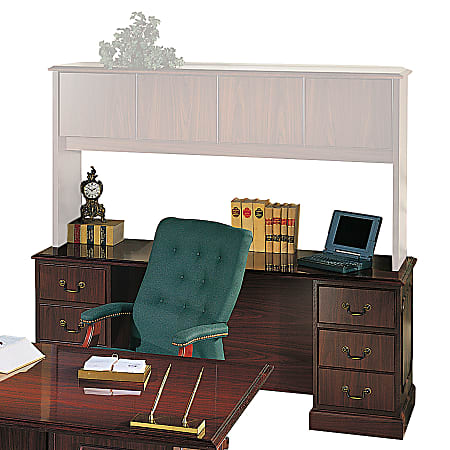 HON® 94000 72"W Kneespace Computer Desk Credenza, Mahogany