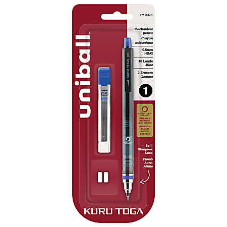 uni-ball® Kuru Toga Mechanical Pencil Starter Set, 0.5 mm, Black/Blue