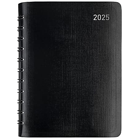 2025 Office Depot Weekly/Monthly Planner, 4" x 6", Black, January To December, OD711500