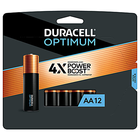 Duracell® Optimum AA Alkaline Batteries, Pack Of 12