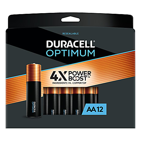 Duracell® Optimum AA Alkaline Batteries, Pack Of 12