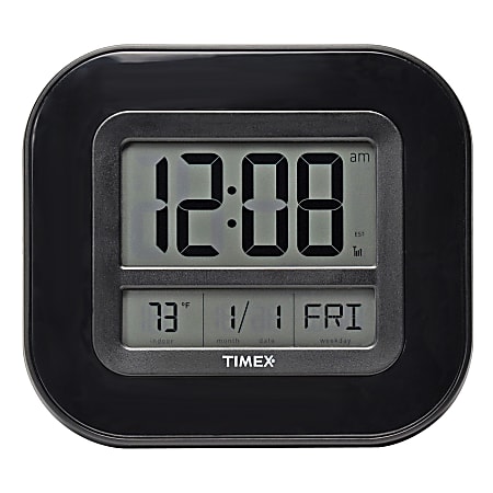 Atomix® Atomic Digital Wall Clock, 8"H x 9"W x 1 3/5"D, Black