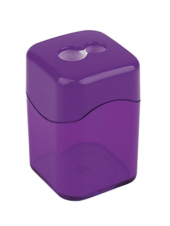Pencil Sharpener Dual Hole Manual Purple, Jumbo Crayon Sharpener with Cover  and Bin, Handheld Color Pencil Sharpeners for Large & Standard Pencils