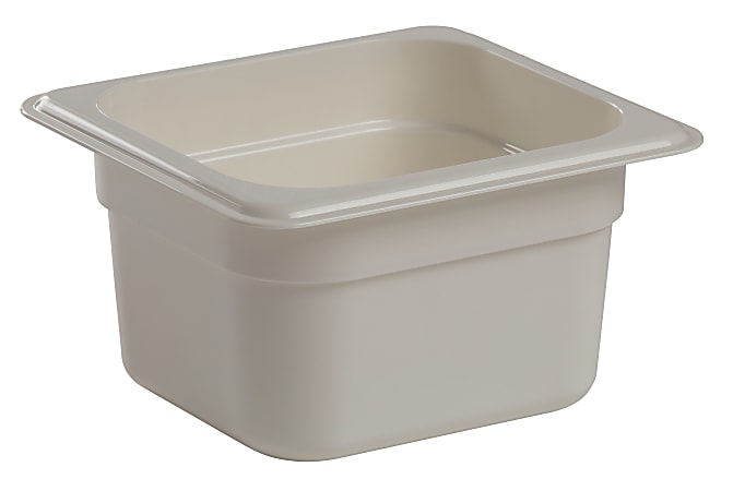 Cambro Camwear GN 1/6 Size 4" Food Pans, 4”H x 6-3/8”W x 7”D, White, Set Of 6 Pans
