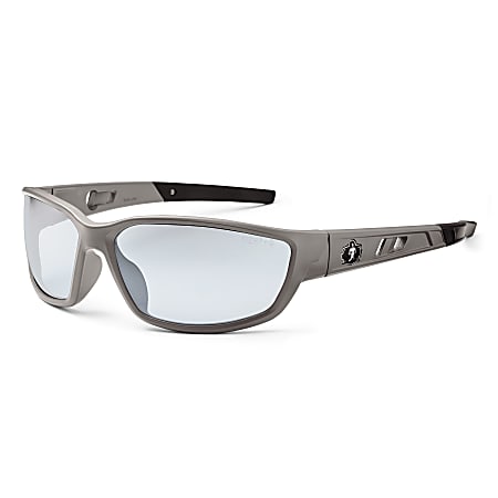 Ergodyne Skullerz® Safety Glasses, Kvasir, Matte Gray Frame, Indoor/Outdoor Lens