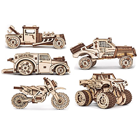 EWA Eco-Wood-Art Vehicles Set 3D Wooden STEM Construction Kit