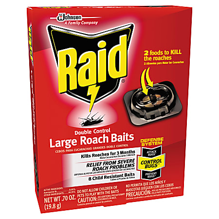 Raid Roach Baits, 0.7 Oz, 8 Baits Per