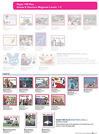 Rigby PM Plus Starters Complete Package, Magenta Level 2, Kindergarten, 6 Sets Of 13 Titles