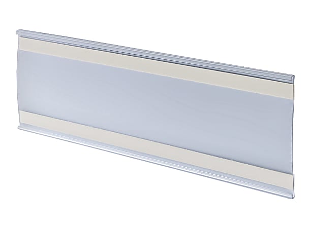 Azar Displays PVC Horizontal Adhesive-Back Nameplates, 4"H x 11"W x 3/8"D, Clear, Pack Of 10 Nameplates