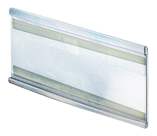 Azar Displays PVC Horizontal Adhesive-Back Nameplates, 5"H x 6"W x 3/8"D, Clear, Pack Of 10 Nameplates