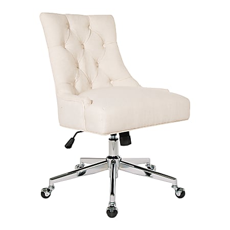 Office Star Amelia Office Chair, Linen/Chrome