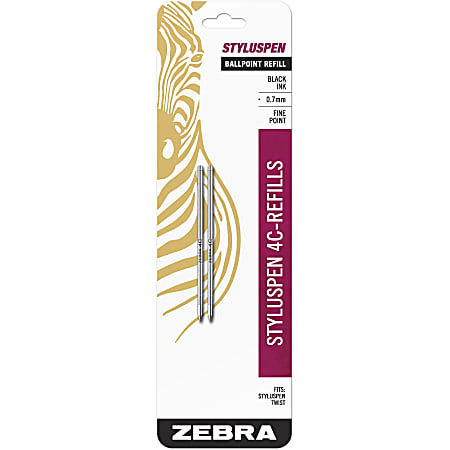 2pc SET Black Zebra ballpoint pen Refill 4C-07 0.7 mm 