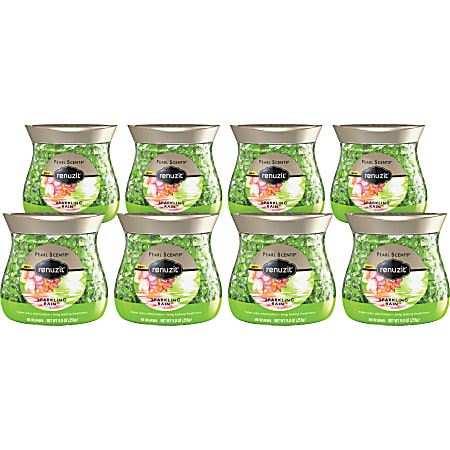 Dial Renuzit Pearl Scents Scented Bead Air Fresheners, Sparkling Rain, 9 Oz, Pack Of 8