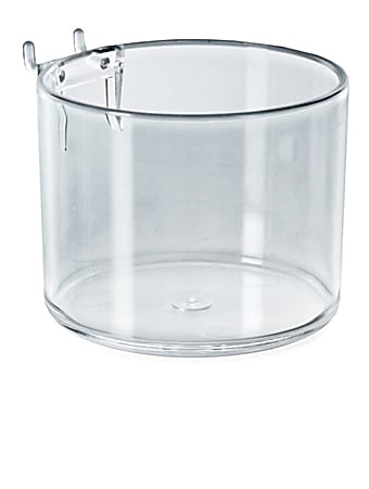 Azar Displays Cups For PegboardSlatwall Plastic U Hook Small Size 3 14 x 4  Clear Pack Of 10 - Office Depot