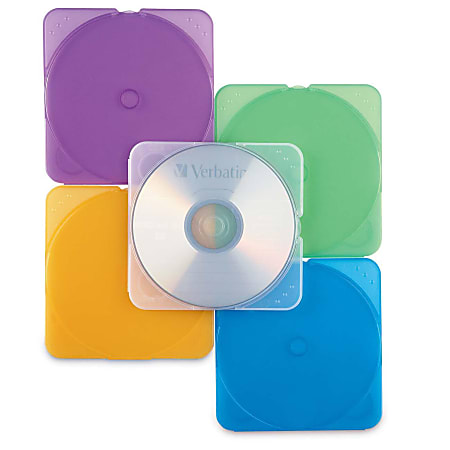 Verbatim CD/DVD Color TRIMpak Cases - 10pk, Assorted - Jewel Case - Book Fold - Plastic - Assorted - 1 CD/DVD