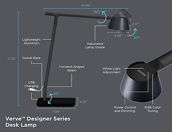 Verve design black lennox led desk lamp sale