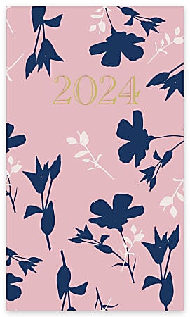 2024 Office Depot® Brand Monthly Planner, 3-1/2" x 6”, Floral, January To December 2024 