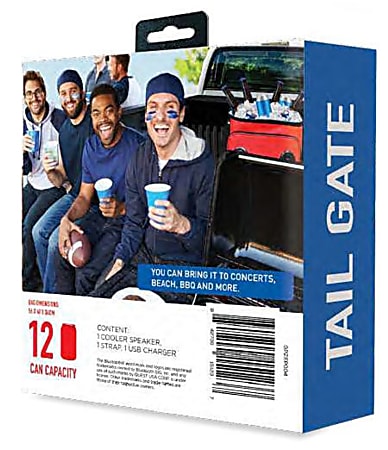 Quest iJoy Tailgate 12-Can Cooler With Built-In Bluetooth® Speaker, 9"H x 7"W x 12"D, Red