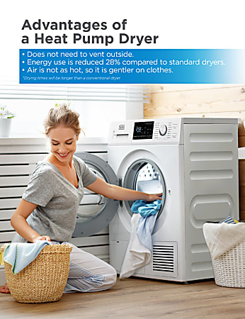 Black Decker Ventless Dryer With Heat Pump 4.4 Cu. Ft. White - Office Depot