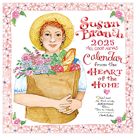 2025 TF Publishing Monthly Wall Calendar, 12” x 12”, Susan Branch, January 2025 To December 2025