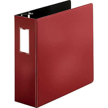 Business Source Slanted D-Ring Binders, 4" Ring, Burgundy