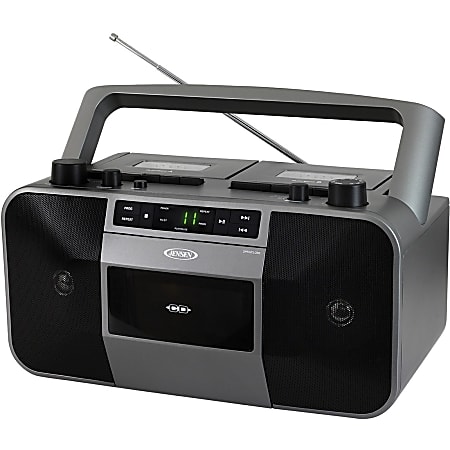 JENSEN Portable Stereo CD Player Dual Cassette Deck Recorder with AM/FM Radio - 1x Disc Integrated Stereo Speaker - MCR1500