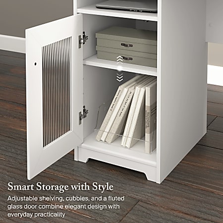 Bush Home Cabot 60W L Shaped Computer Desk with Storage White