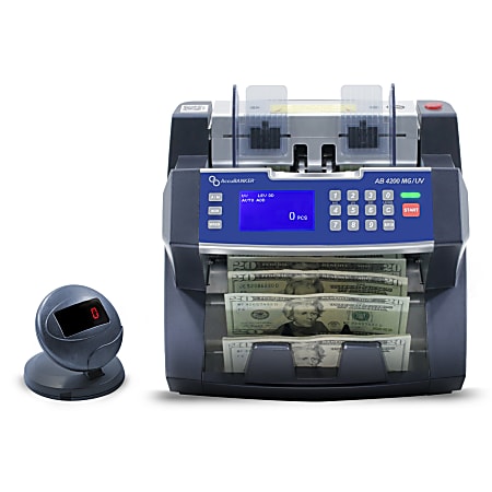 AccuBanker AB4200 MGUV Commercial Grade Bill Counter With Counterfeit Detection, 9”H x 10-7/16”W x 9-5/8”D