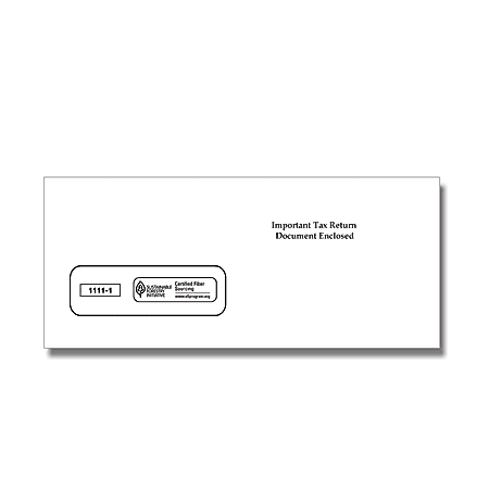ComplyRight Single-Window Envelopes For 3-Up 1099 Tax Forms, 3 7/8" x 8 3/8" , White, Pack Of 100
