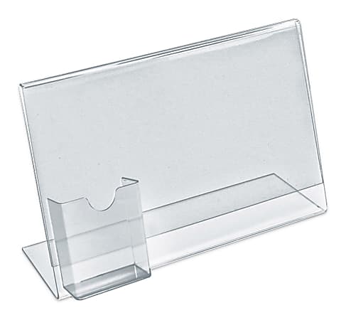 Azar Displays L Shaped Acrylic Sign Holders With Attached Tri Fold ...