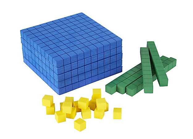 Office Depot® Brand Base 10 Block Set, Yellow/Green/Blue,