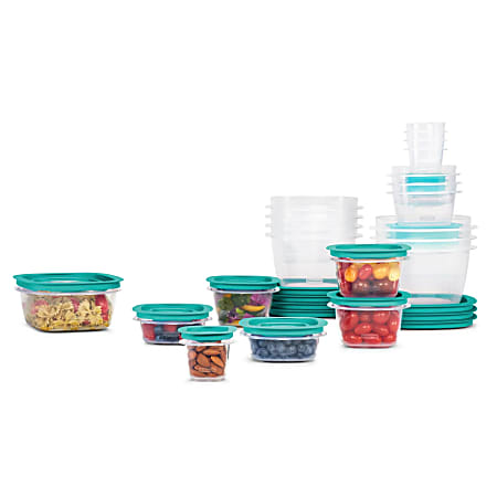 Rubbermaid 42-Piece Flex And Seal Food Storage Containers, Teal