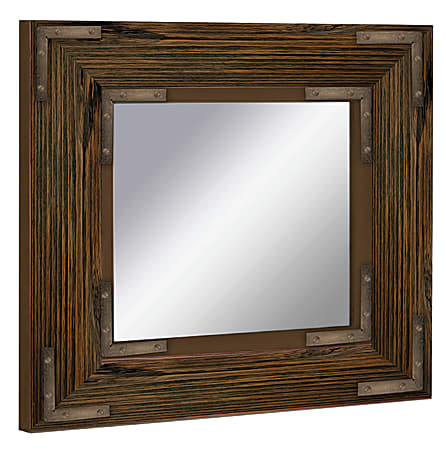 PTM Images Framed Mirror, Bronze Accent, 20"H x 20"W, Natural Black