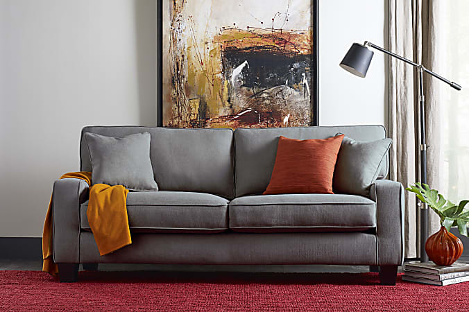 Serta® Deep-Seating Palisades Sofa, 78", Gray/Espresso