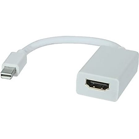 Unirise Mini DisplayPort/HDMI Audio/Video Cable - 6.50" HDMI/Mini DisplayPort A/V Cable for Audio/Video Device - First End: Mini DisplayPort Digital Audio/Video - Male - Second End: HDMI Digital Audio/Video - Female - White