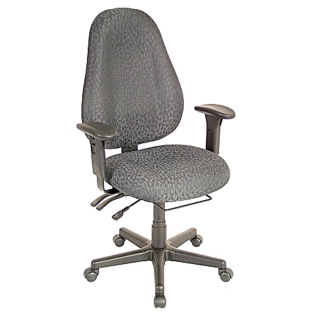 Raynor® Eurotech Multifunction Task Chair, 46"H x 29"W x 25"D, black Frame, Charcoal Fabric