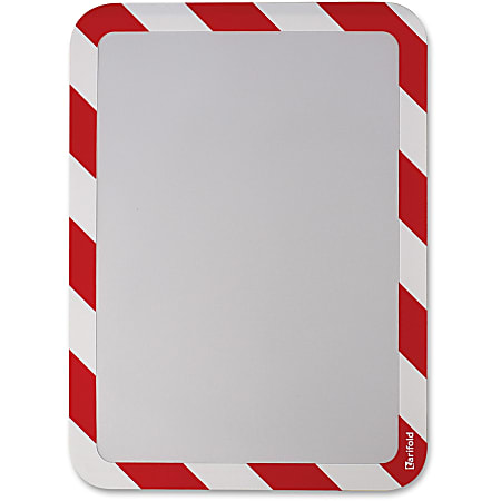 Tarifold Self-Adhesive High-Visibility Insertable Safety Frame - 2 / Pack - 10.3" Width x 14.5" Height - Rectangular Shape - Self-adhesive - Red, White