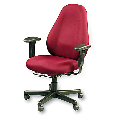 Raynor® Eurotech Multifunction Task Chair, 46"H x 29"W x 25"D, black Frame, Burgundy Fabric
