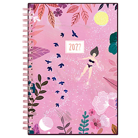 Blue Sky™ Mia Charro Weekly/Monthly Planner, 5" x 8", Floating Flower, January To December 2022, 133807