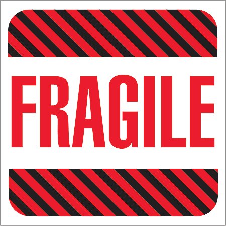 Tape Logic® Preprinted Shipping Labels, DL1069, Fragile, Square, 4" x 4", Red/White/Black, Roll Of 500