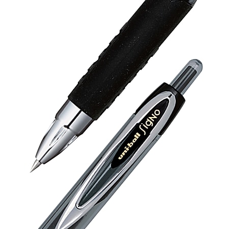 Uni-Ball 207 Impact Gel Rollerball Pen, 1.0 mm, Silver, Black Ink - 12 pack