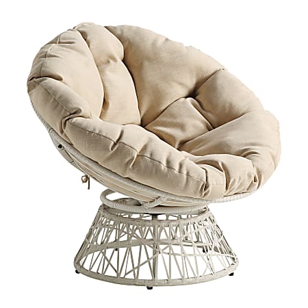 Office Star Wicker Papasan Chair, Cream/Brown