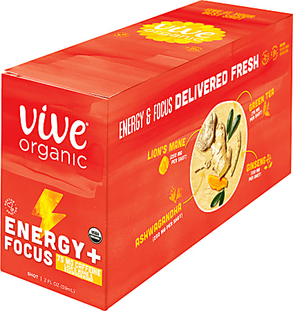 Vive Organic Energy+Focus Drinks, 2 Oz, Case Of 12 Drinks