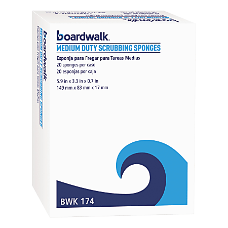 Boardwalk® Medium-Duty Scrubbing Sponges, 3 5/8" x 6